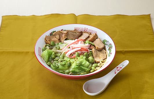 新潟のえだ豆かにかまラーメン
