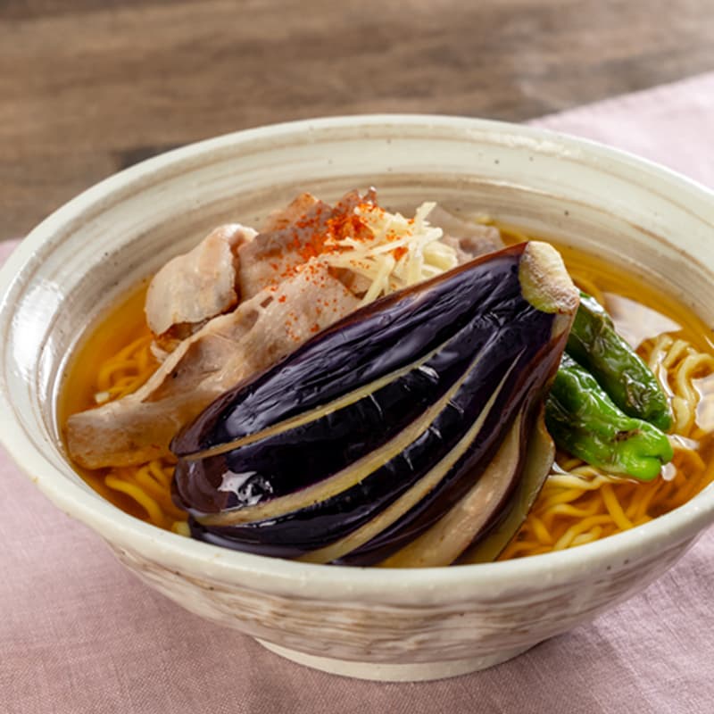 やみつき風味のなすラーメン