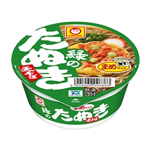 緑のまめたぬき天そば　東