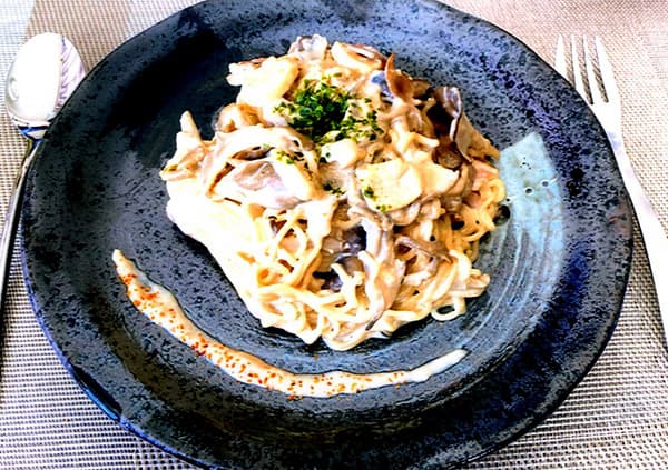 免疫アップ! 甘酒とキノコのとろとろ発酵パスタ風