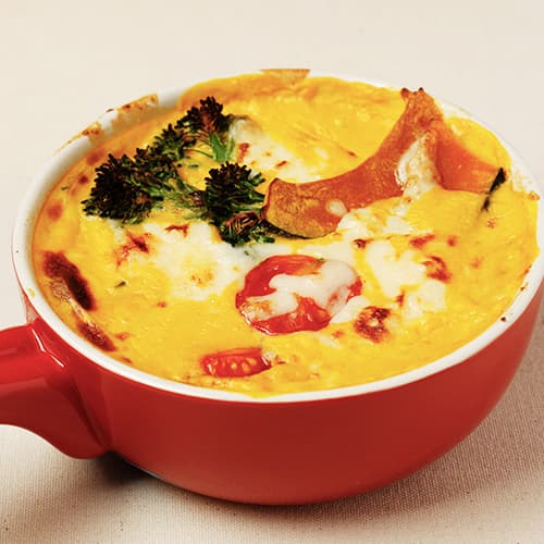かぼちゃと豆腐のヘルシーラーメングラタン