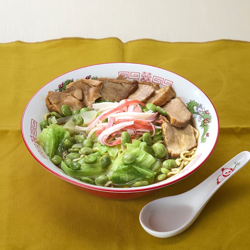 新潟のえだ豆かにかまラーメン