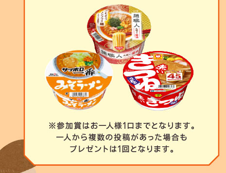 ※参加賞はお一人様1口までとなります。一人から複数の投稿があった場合もプレゼントは1回となります。